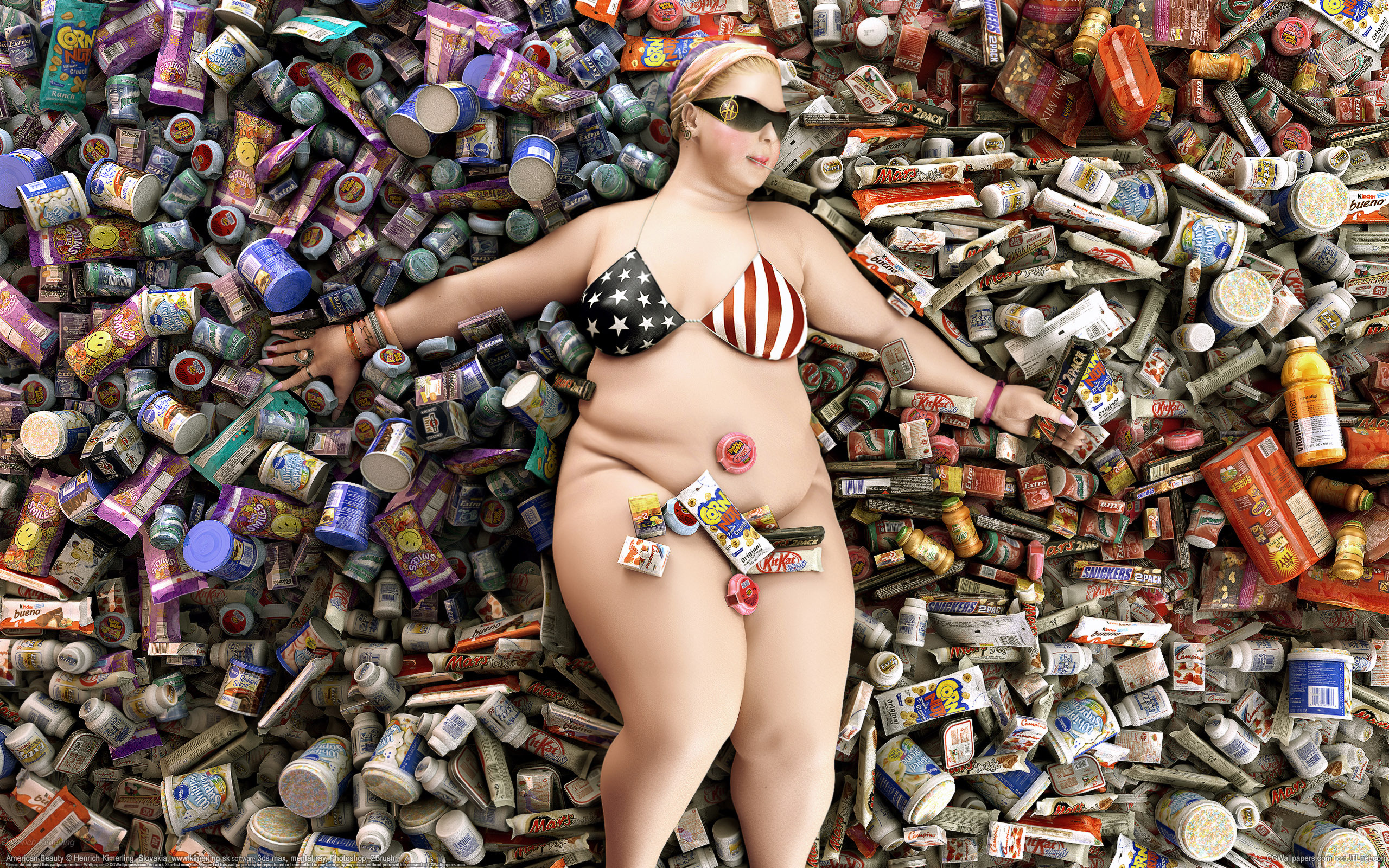 Толстушка, банки, америка, потребление, 2560x1600